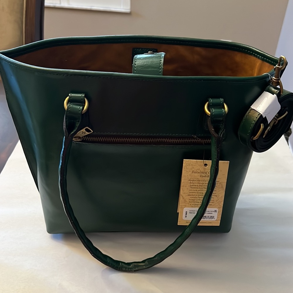 Patricia Nash Green Tooled Leather Tote - Picture 6 of 14